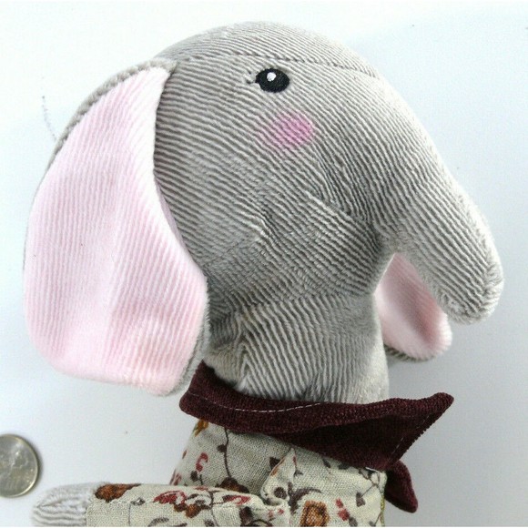Metoo Me too Soft Plush whimsical elephant doll floral dress 12" Embroidered - Picture 4 of 8
